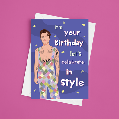 Celebrate In Style - A5 Harry Styles Birthday Card (Blank)