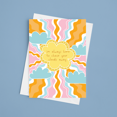 I'll Chase Away Your Clouds - A5 Thinking Of You Card (Blank)