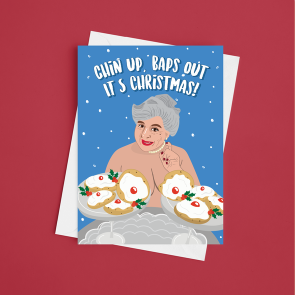 Baps Out It's Christmas Miriam Margoyles  - A5 Funny Christmas Card