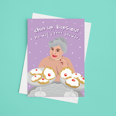 Chin Up Baps Out - A5 Divorce Card (Blank)