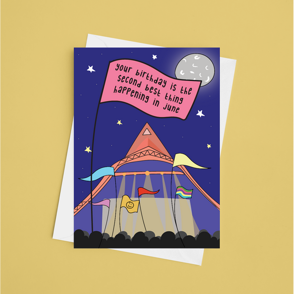 Glastonbury Festival - A5 Birthday Card (Blank)