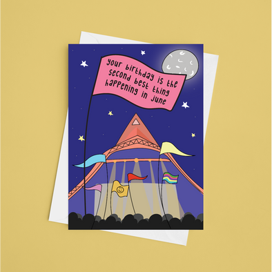 Glastonbury Festival - A5 Birthday Card