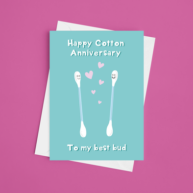 Cotton Anniversary - Happy Anniversary - A5 Greeting Card (Blank)