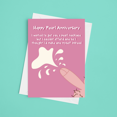 Pearl Anniversary - Happy Anniversary - A5 Greeting Card (Blank)