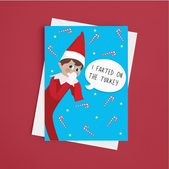 I Farted On The Turkey  - A5 Funny Christmas Card