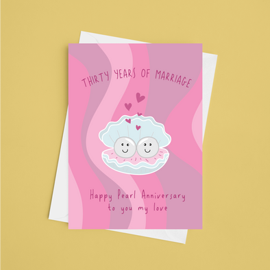Happy Pearl Anniversary - Happy Anniversary - A5 Greeting Card (Blank)