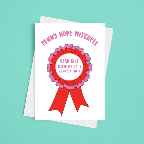 Personalised Head Girl Card - A5 Card