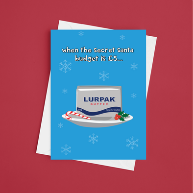 Secret Santa Budget  - A5 Funny Christmas Card
