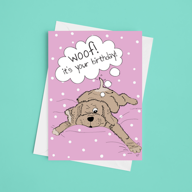 Snatch Woof Duvet - A5 Birthday Card