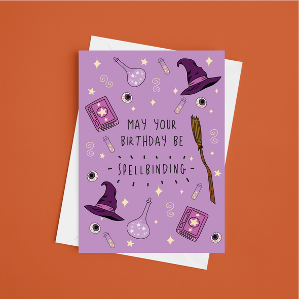 May Your Birthday Be Spellbinding - A5 Greeting Card (Blank)