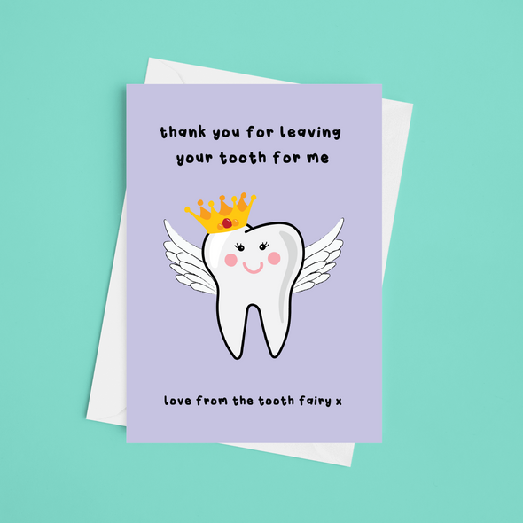 Tooth Fairy Thank You For Your Tooth - A5 Kids Card (Blank)