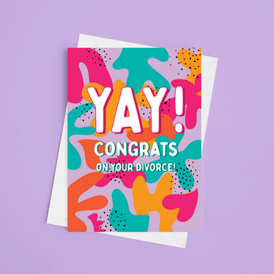 YAY Congrats On Your Divorce - A5 Divorce Card (Blank)