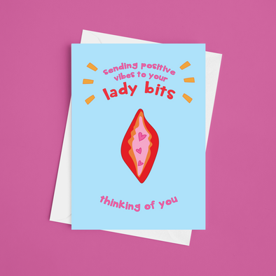 Sending Love To Your Lady Bits - IVF / Fertility / Thinking of You - A5 Greeting Card