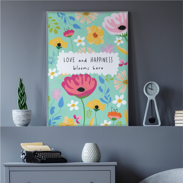 Happiness Blooms Here