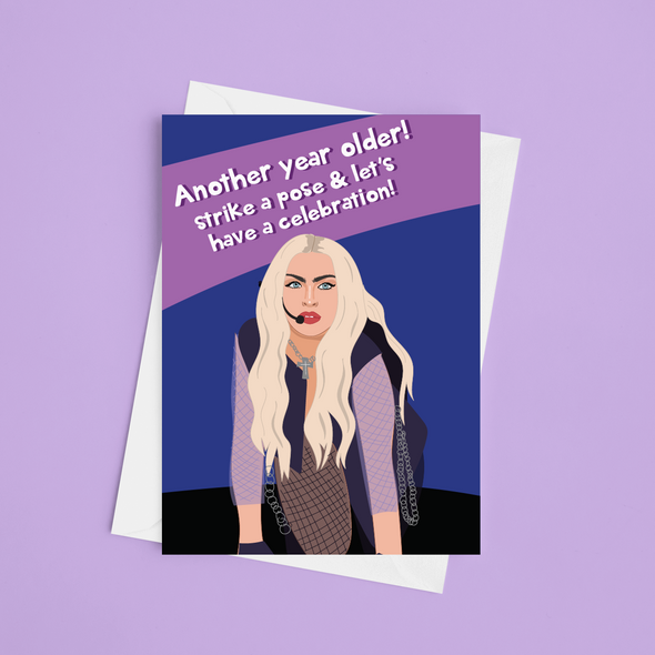 Strike A Pose  - A5 Madonna Birthday Card (Blank)