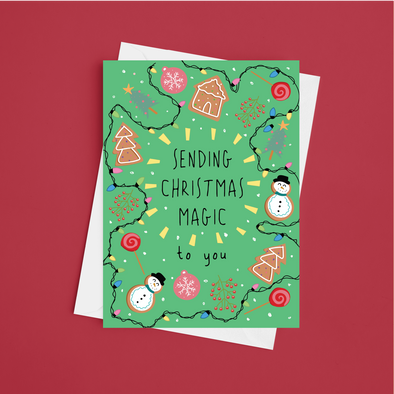 Sending Christmas Magic - A5 Christmas Card (Blank)