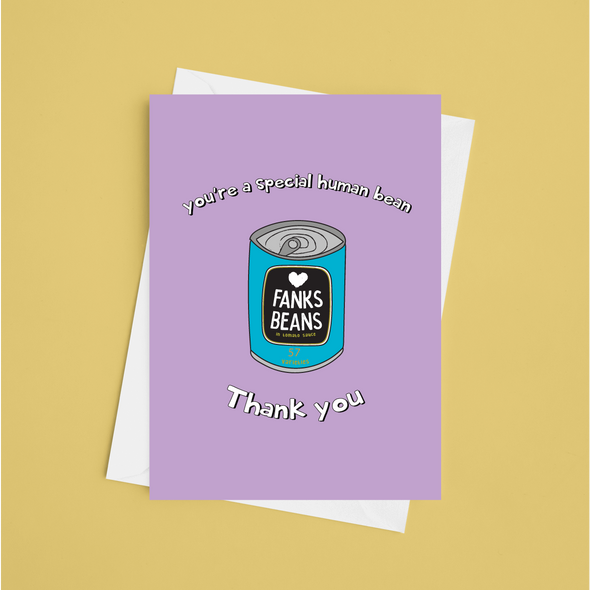 You're A Special Human Bean - A5 Thank You Card