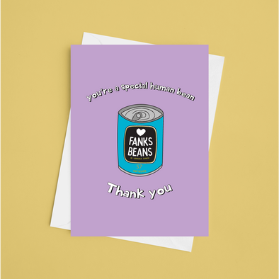 You're A Special Human Bean - A5 Thank You Card (Blank)