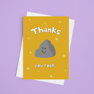 You Rock - A5 Thank You Card (Blank)