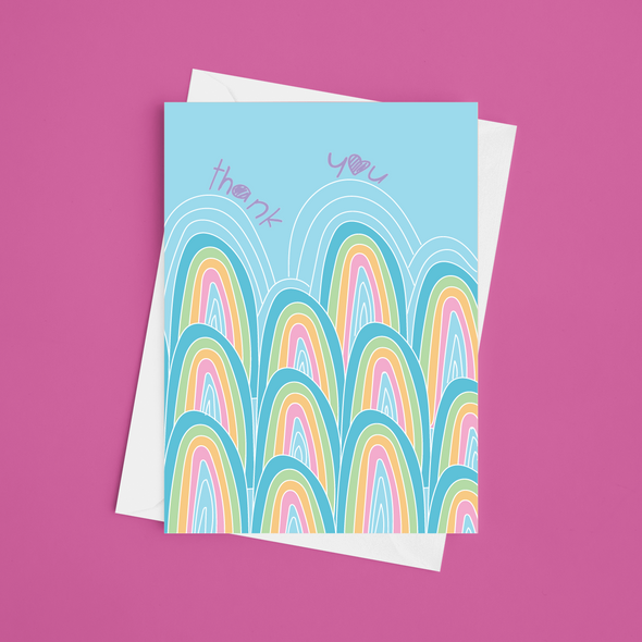 Thank You Rainbow - A5 Thank You Card (Blank)