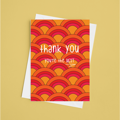Thanks You're The Best - A5 Thank You Card (Blank)