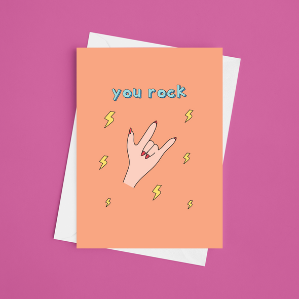 You Rock Thanks - A5 Thank You Card