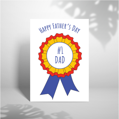 #1 Dad - A5 Greeting Card (Blank)