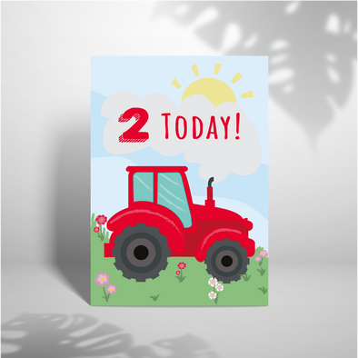 2nd Birthday Tractor -Greeting Card (Wholesale)