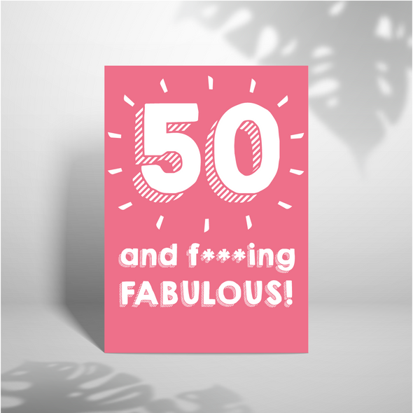 50 and FABULOUS -Greeting Card (Wholesale)