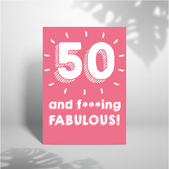 50 and FABULOUS - A5 Greeting Card (Blank)