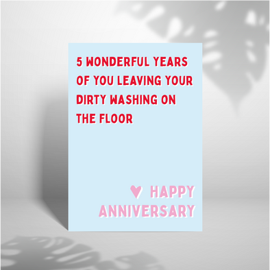 5 Wonderful Years - A5 Greeting Card (Blank)