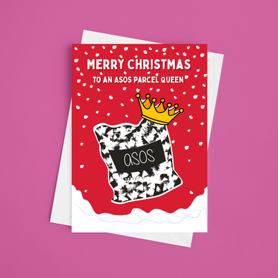 Merry Christmas ASOS Parcel Queen - A5 Greeting Card