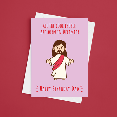 All The Cool People Are Born In December Personalised - A5 Greeting Card