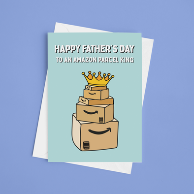 Happy Father's Day Amazon Parcel King - A5 Greeting Card (Blank)