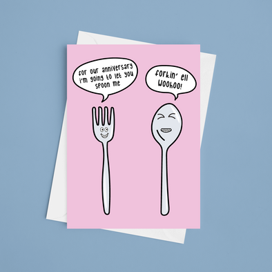 Spoon Me - Happy Anniversary - A5 Greeting Card