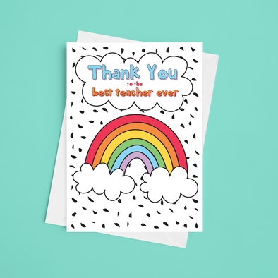 Best Teacher Ever - A5 Greeting Card (Blank)