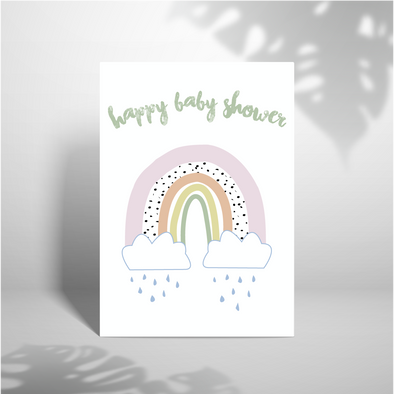 Happy Baby Shower Rainbow - A5 Greeting Card