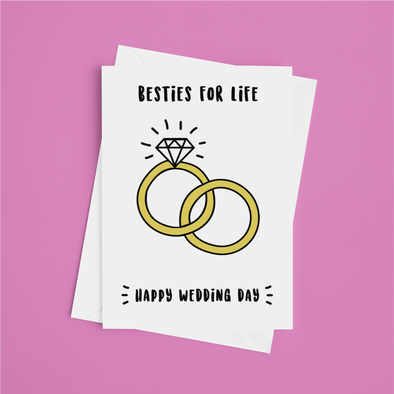 Besties Wedding Day - A5 Greeting Card (Blank)