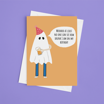 Halloween Birthday Drunk -Greeting Card (Wholesale)