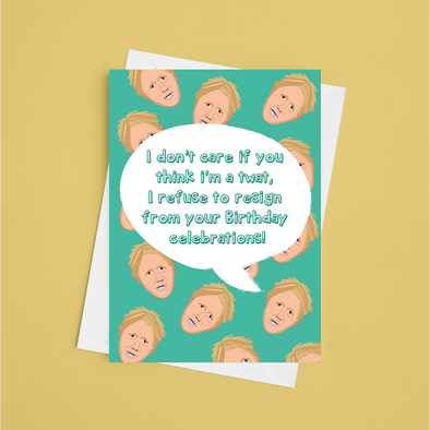 Boris Resignation - A5 Birthday Card (Blank)