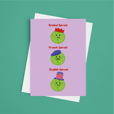 Brussel Sprouts Merry Christmas - A5 Greeting Card