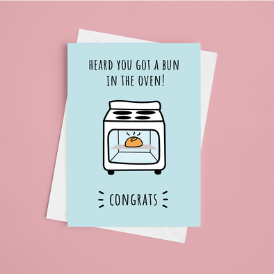 Bun In The Oven - A5 Greeting Card (Blank)