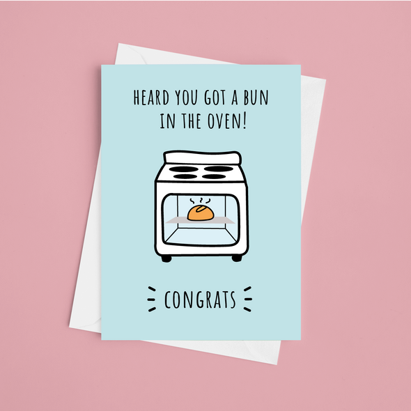 Bun In The Oven - A5 Greeting Card (Blank)