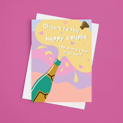 Congrats To The Happy Couple  - A5 Wedding Card
