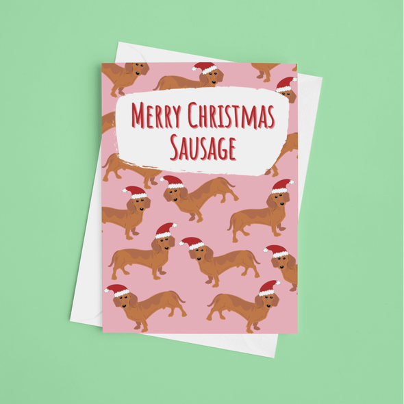 Merry Christmas Sausage -Greeting Card (Wholesale)