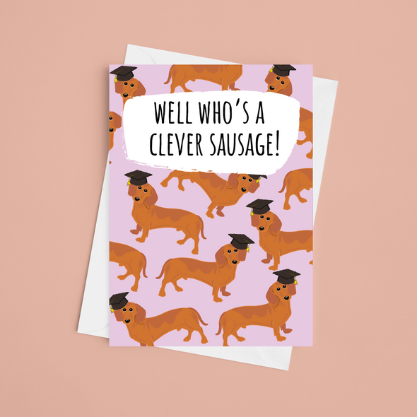 Clever Sausage - A5 Graduation Greeting Card