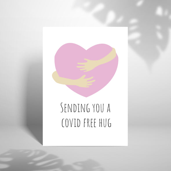 Covid free hug - A5 Greeting Card (Blank)