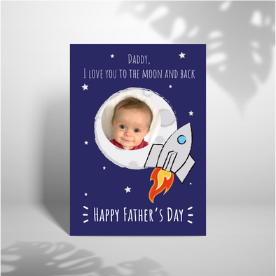 Daddy, Love You To The Moon and Back - A5 Greeting Card