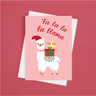 Fa La La La Llama -Greeting Card (Wholesale)