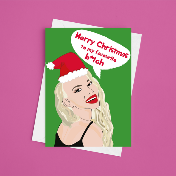 Merry Christmas To My Favourite B****  - A5 Greeting Card (Blank)